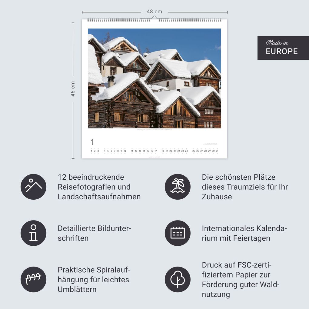 Weitere Ansicht: Schweiz Kalender 2027 - Schönste Landschaften und Ansichten