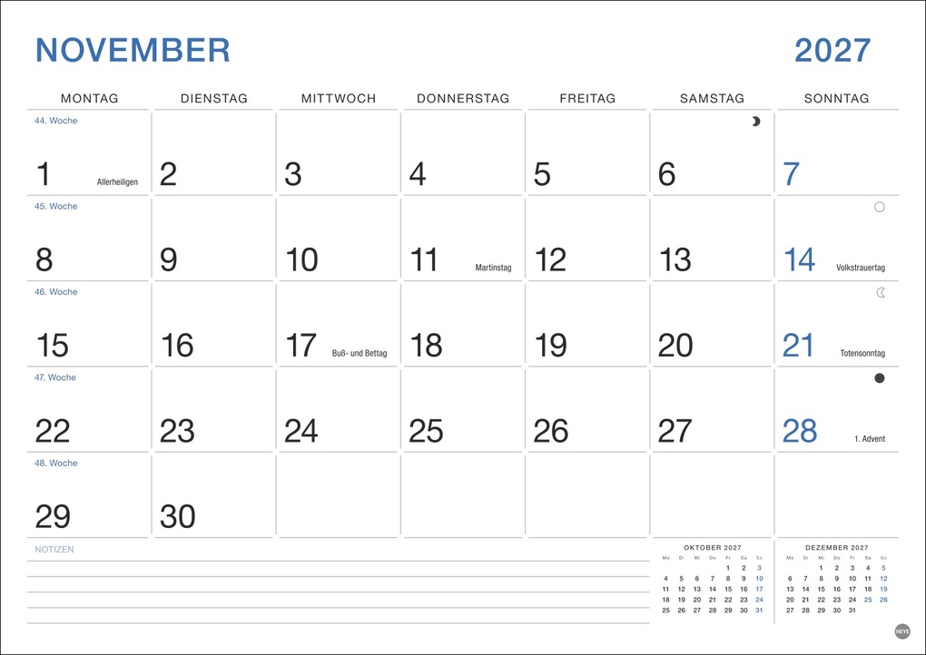 Weitere Ansicht: Büro Monatsplaner 2027
