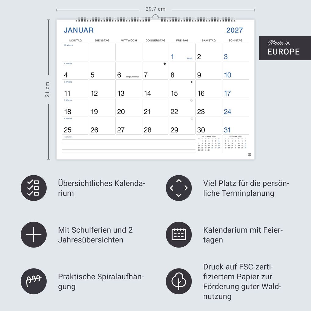 Weitere Ansicht: Büro Monatsplaner 2027
