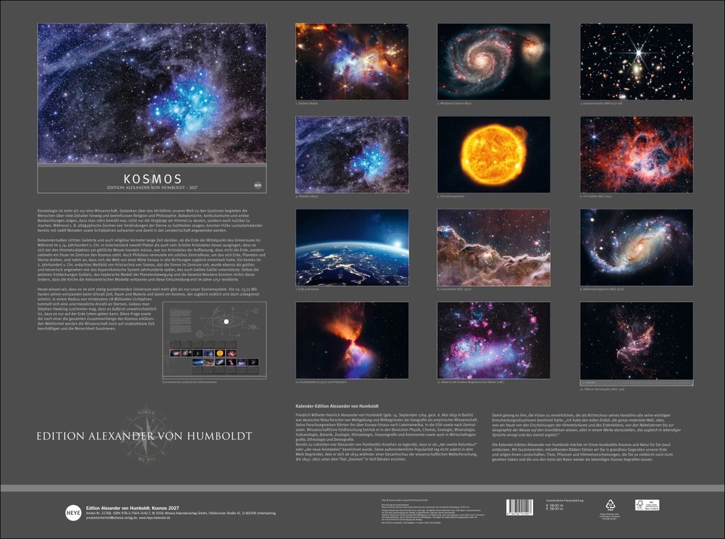 Weitere Ansicht: Kosmos - Edition Alexander von Humboldt Kalender 2027