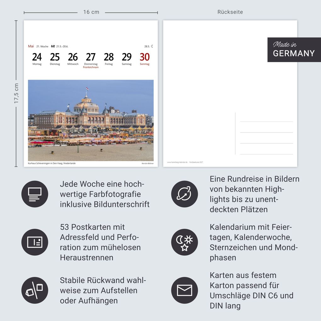 Weitere Ansicht: Nordseeküste Sehnsuchtskalender 2027 - Wochenkalender mit 53 Postkarten