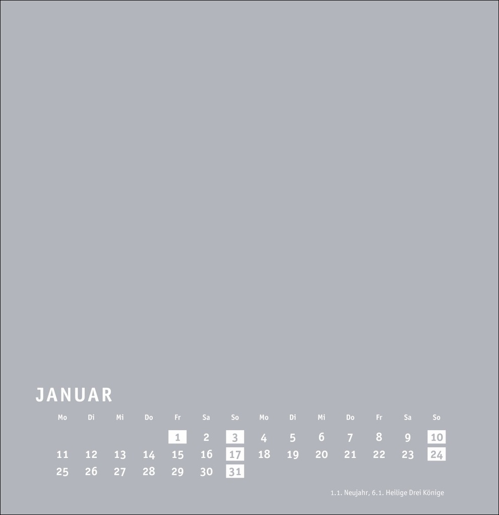 Weitere Ansicht: Premium-Bastelkalender silbergrau groß 2027