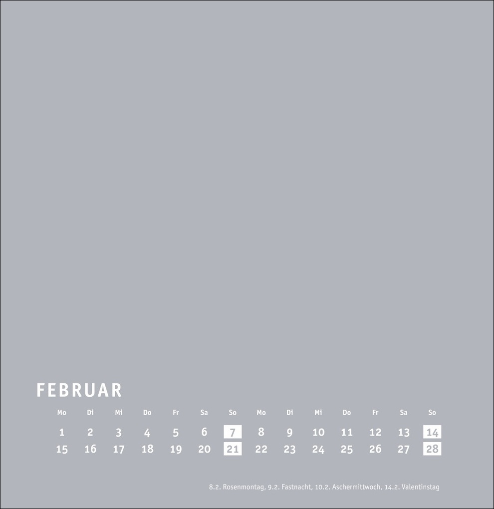 Weitere Ansicht: Premium-Bastelkalender silbergrau groß 2027