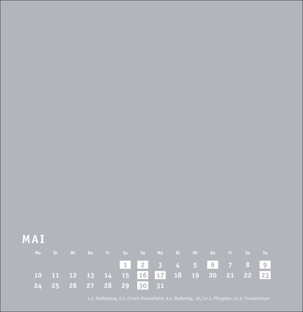 Weitere Ansicht: Premium-Bastelkalender silbergrau groß 2027