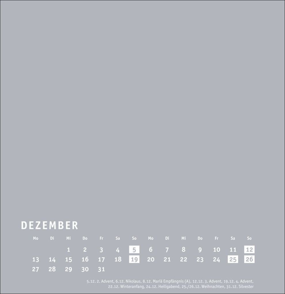 Weitere Ansicht: Premium-Bastelkalender silbergrau groß 2027
