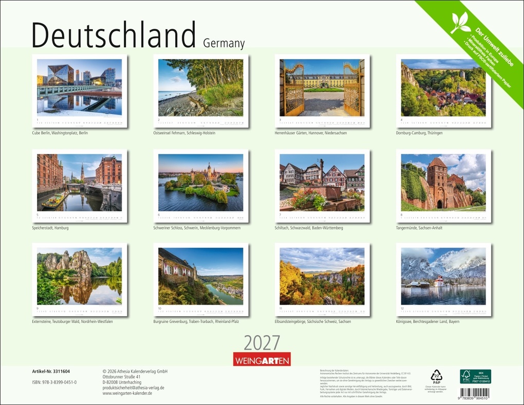 Weitere Ansicht: Deutschland Kalender 2027 - Germany