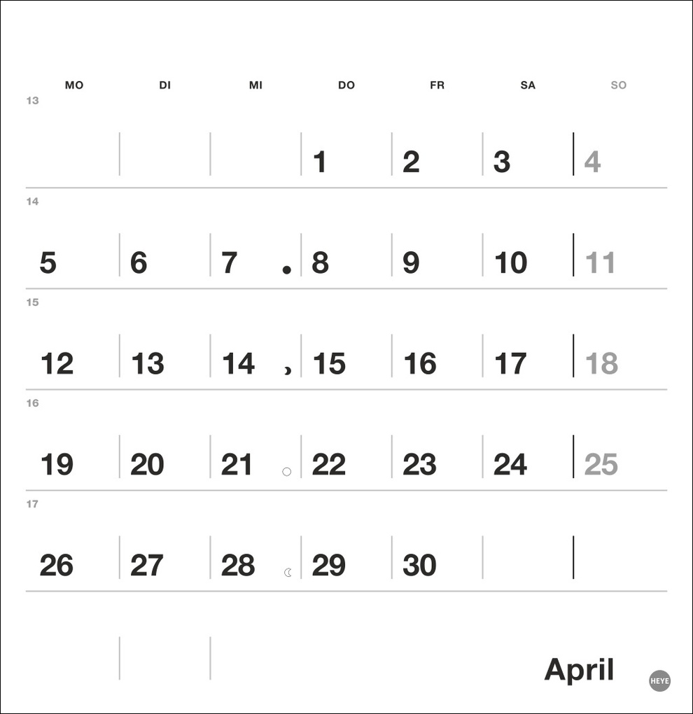 Weitere Ansicht: Black&White Monatsplaner zum Aufstellen 2027