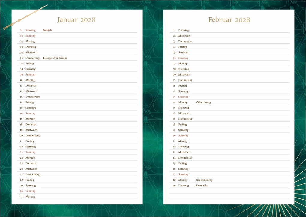 Weitere Ansicht: Harry Potter 17-Monats-Kalenderbuch A5 2027 - 17 Monate. Von August 2026 bis Dezember 2027
