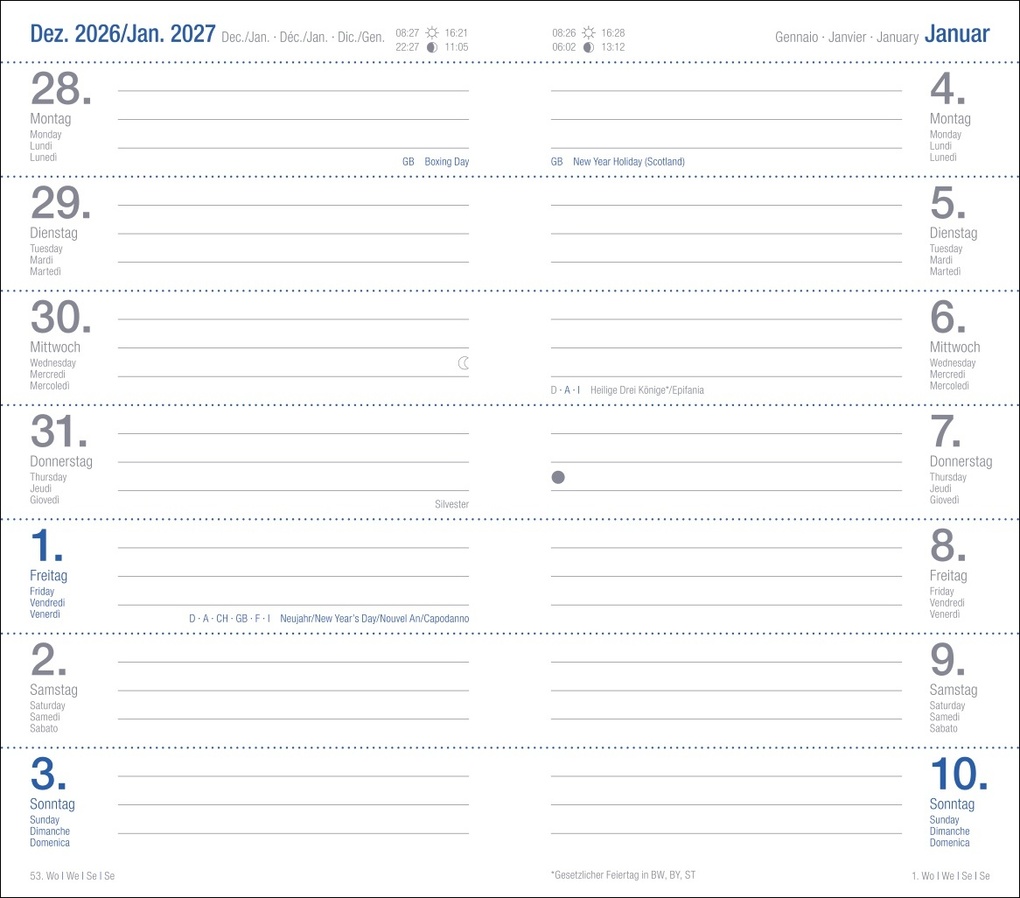 Weitere Ansicht: Wochen-Taschenkalender, schwarz 2027