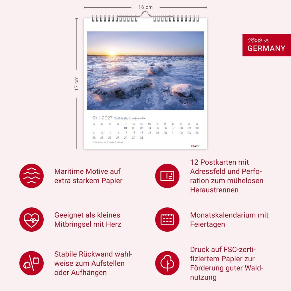 Weitere Ansicht: Ostfriesland Postkartenkalender 2027 - einfach schön