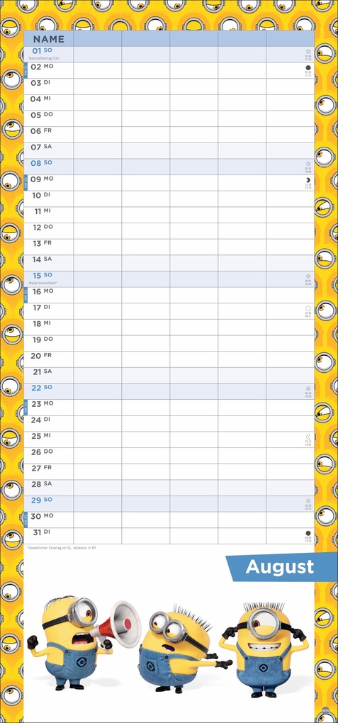 Weitere Ansicht: Minions Familienplaner 2027