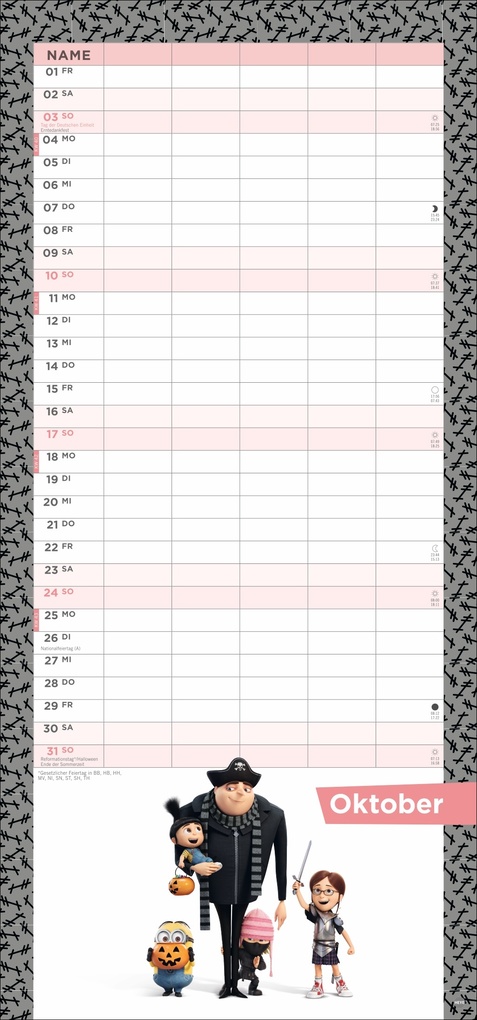 Weitere Ansicht: Minions Familienplaner 2027