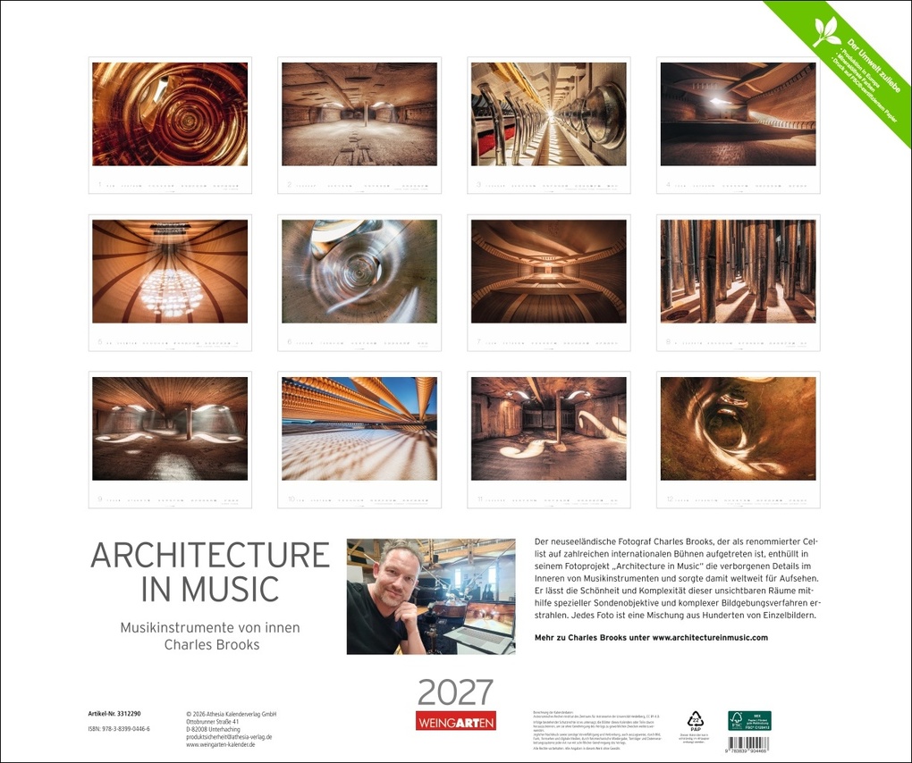 Weitere Ansicht: Architecture in Music Kalender 2027 - Musikinstrumente von innen