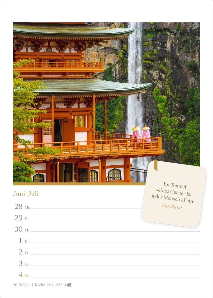 Weitere Ansicht: Momente der Achtsamkeit Wochenkalender 2027 - Wochenkalender mit Zitaten