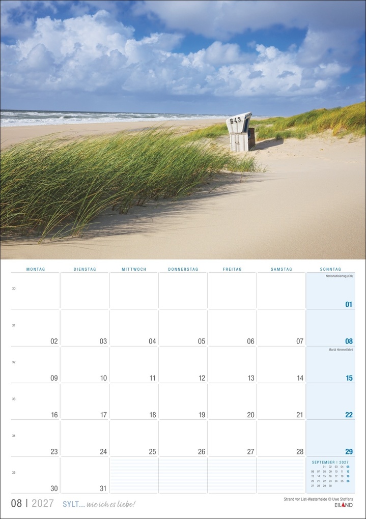 Weitere Ansicht: Sylt ... wie ich es liebe Kalender 2027