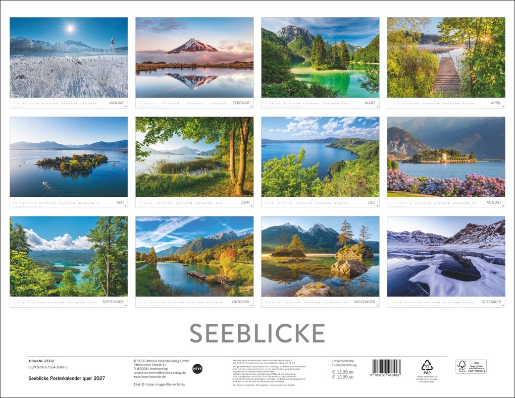 Weitere Ansicht: Seeblicke Posterkalender 2027