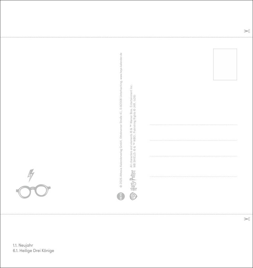 Weitere Ansicht: Harry Potter Postkartenkalender 2027