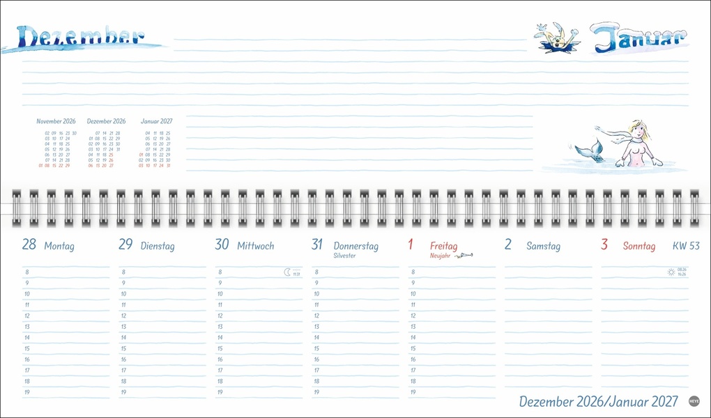 Weitere Ansicht: Helme Heine: Wochenquerplaner 2027 | Helme Heine