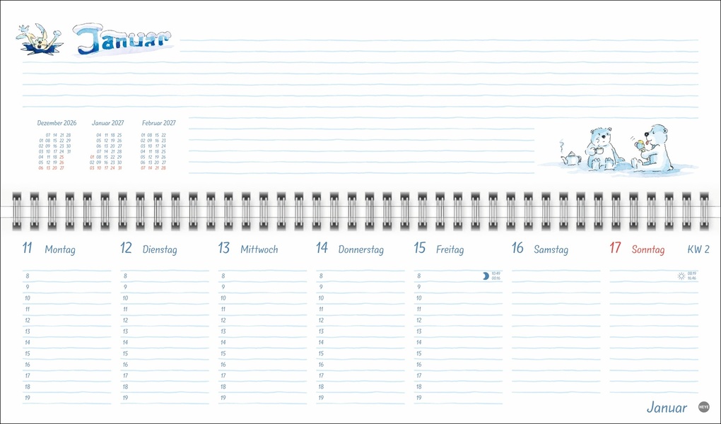 Weitere Ansicht: Helme Heine: Wochenquerplaner 2027 | Helme Heine