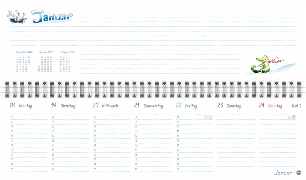 Weitere Ansicht: Helme Heine: Wochenquerplaner 2027 | Helme Heine