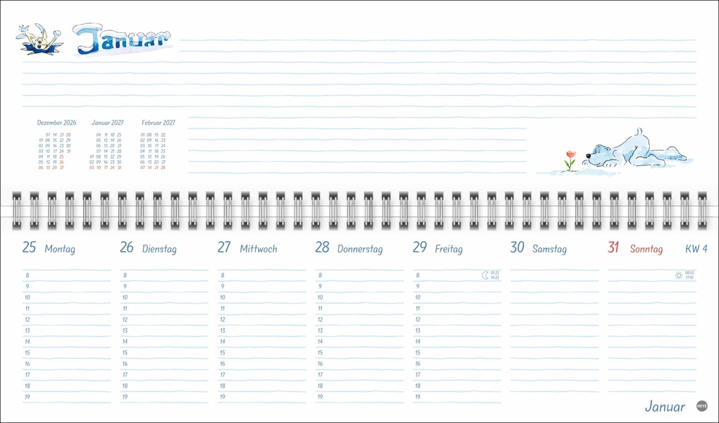 Weitere Ansicht: Helme Heine: Wochenquerplaner 2027 | Helme Heine