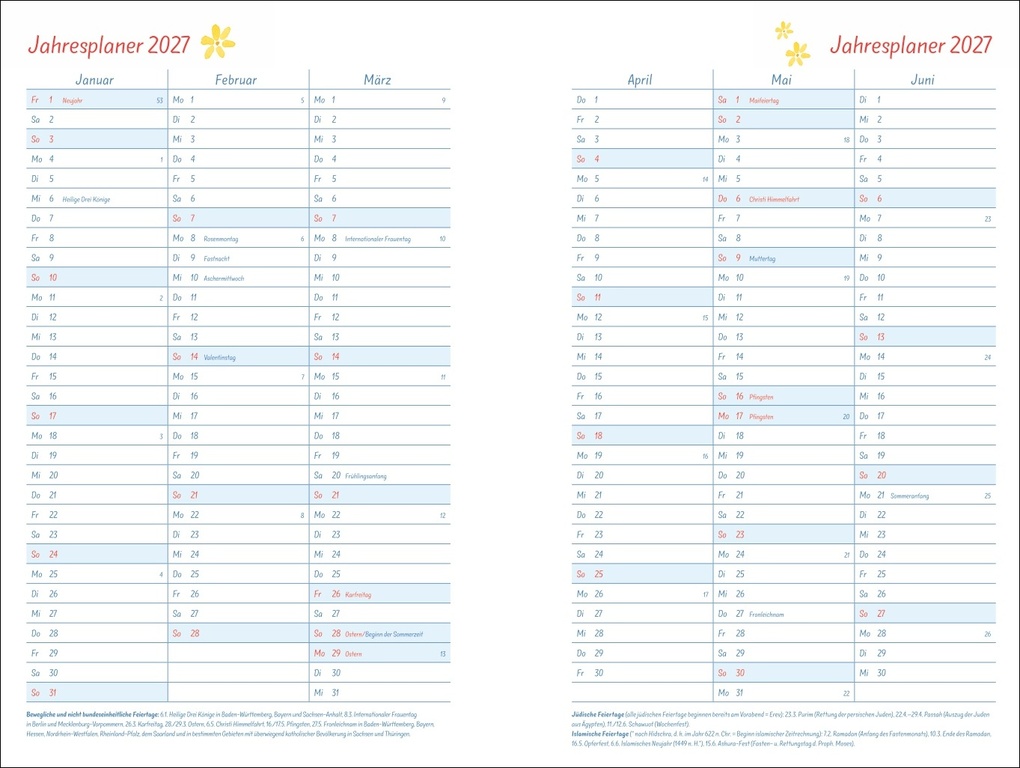Weitere Ansicht: Helme Heine: Familienplaner-Buch A6 2027 | Helme Heine
