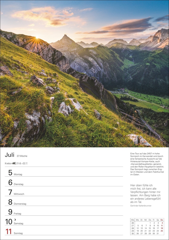 Weitere Ansicht: Berge Wochenplaner 2027 - 53 faszinierende Fotografien | Ulrike Issel