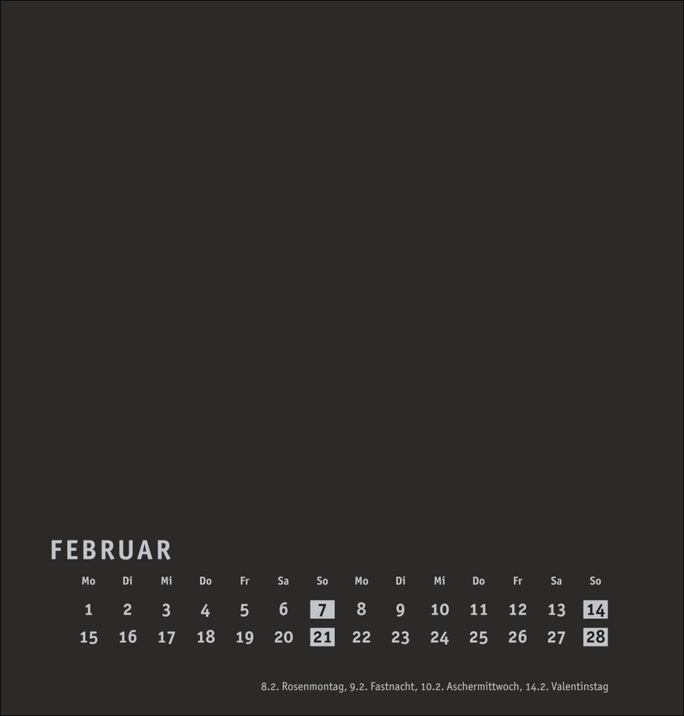 Weitere Ansicht: Premium-Bastelkalender schwarz mittel 2027