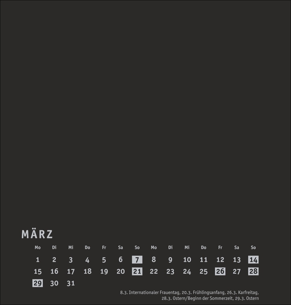 Weitere Ansicht: Premium-Bastelkalender schwarz mittel 2027