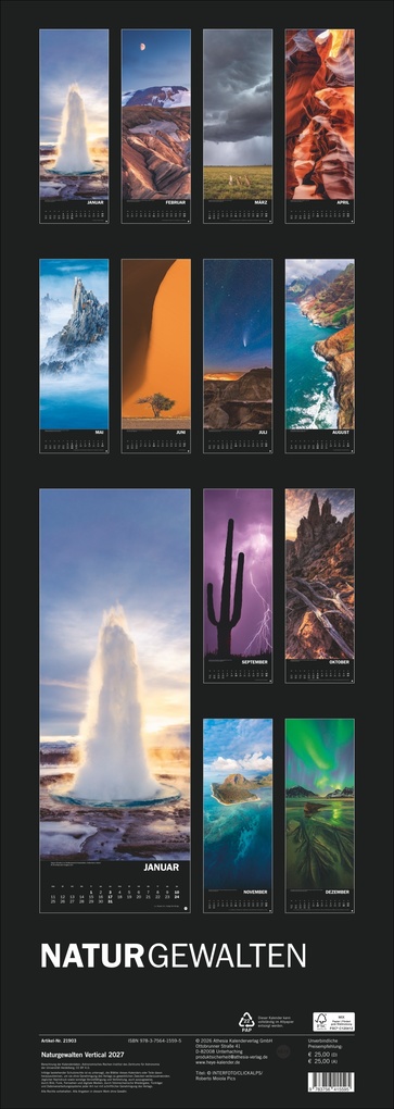 Weitere Ansicht: Naturgewalten Vertical Kalender 2027