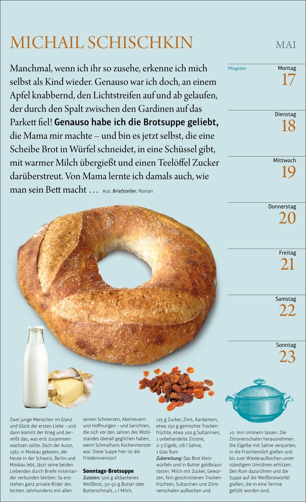 Weitere Ansicht: Sybil Gräfin Schönfeldts Literarischer Küchenkalender Wochenkalender 2027