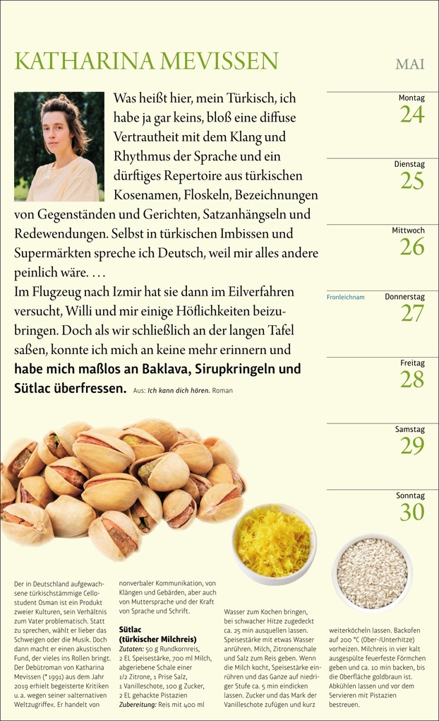 Weitere Ansicht: Sybil Gräfin Schönfeldts Literarischer Küchenkalender Wochenkalender 2027