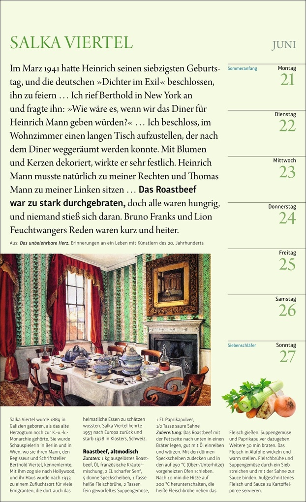 Weitere Ansicht: Sybil Gräfin Schönfeldts Literarischer Küchenkalender Wochenkalender 2027