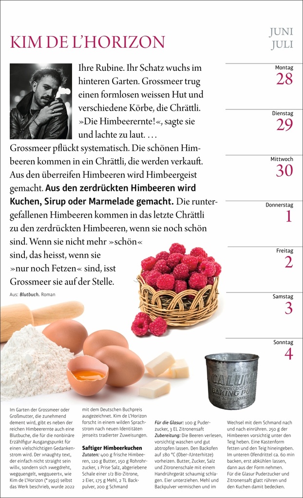 Weitere Ansicht: Sybil Gräfin Schönfeldts Literarischer Küchenkalender Wochenkalender 2027