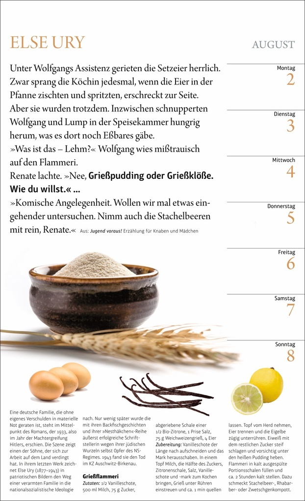 Weitere Ansicht: Sybil Gräfin Schönfeldts Literarischer Küchenkalender Wochenkalender 2027