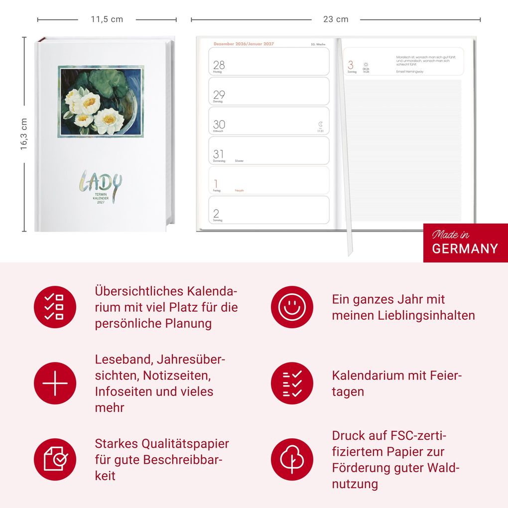 Weitere Ansicht: Lady Terminkalender A6 2027