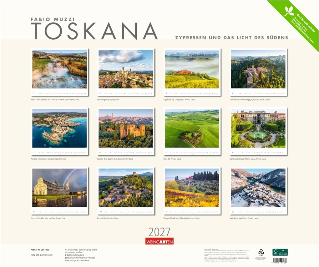 Weitere Ansicht: Toskana Kalender 2027 - Zypressen und das Licht des Südens