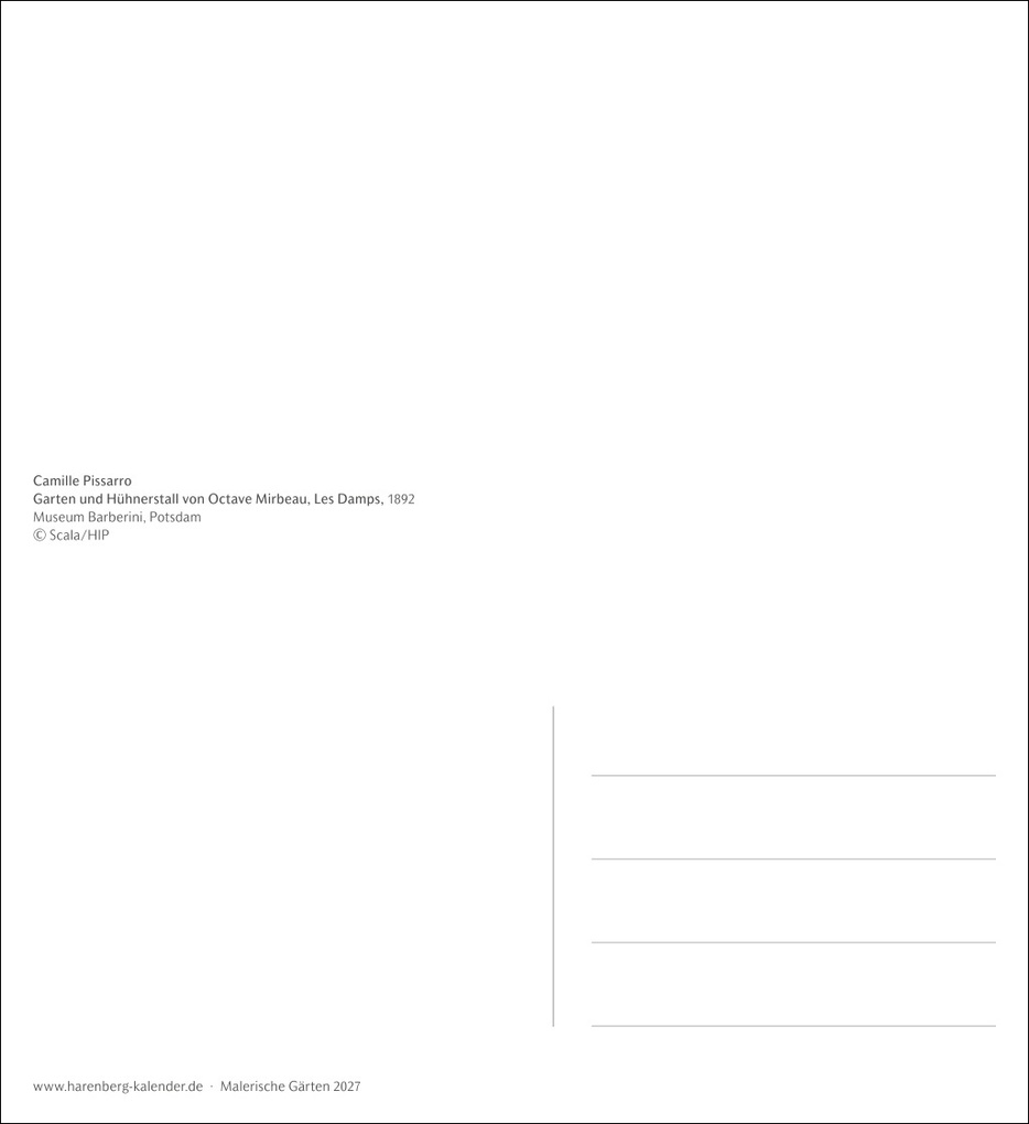 Weitere Ansicht: Malerische Gärten Postkartenkalender 2027 - Kalender mit 53 Kunstpostkarten