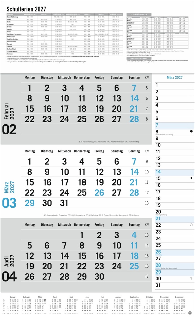 Weitere Ansicht: 3-Monats-Planer Klappfälzel 2027