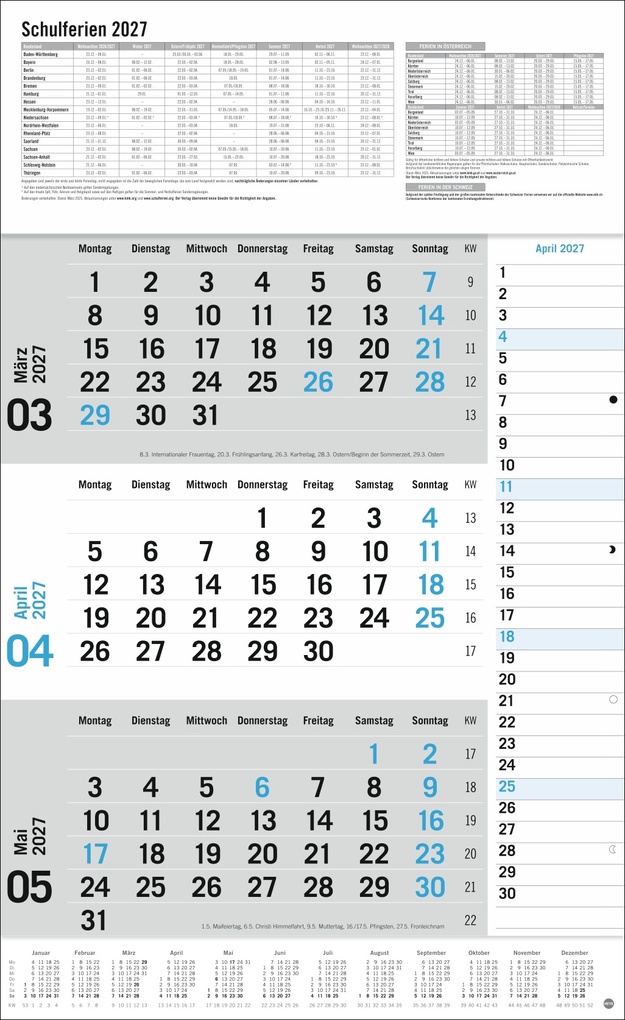 Weitere Ansicht: 3-Monats-Planer Klappfälzel 2027