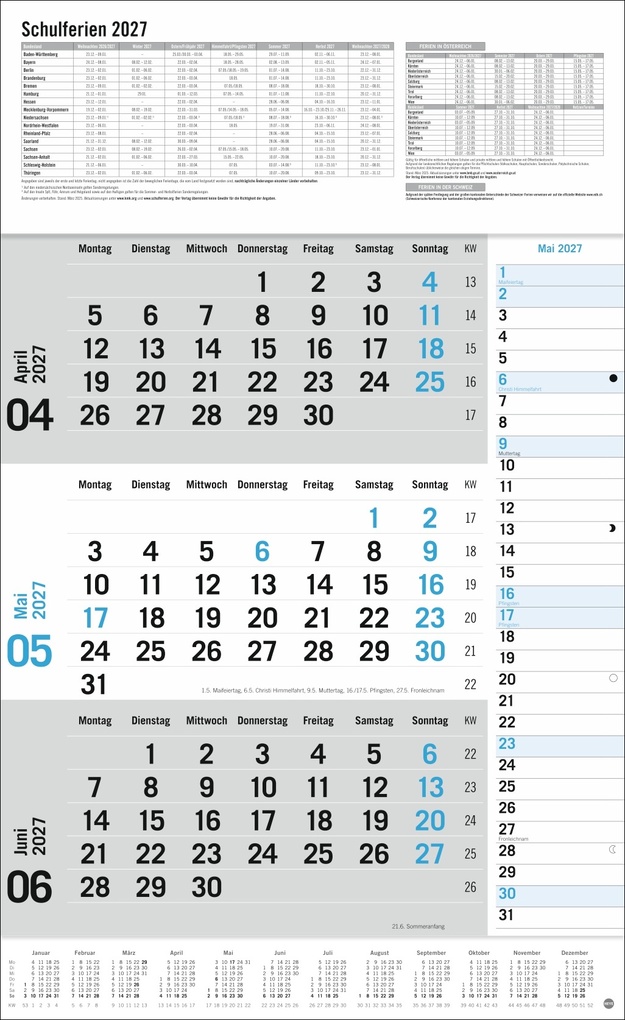Weitere Ansicht: 3-Monats-Planer Klappfälzel 2027