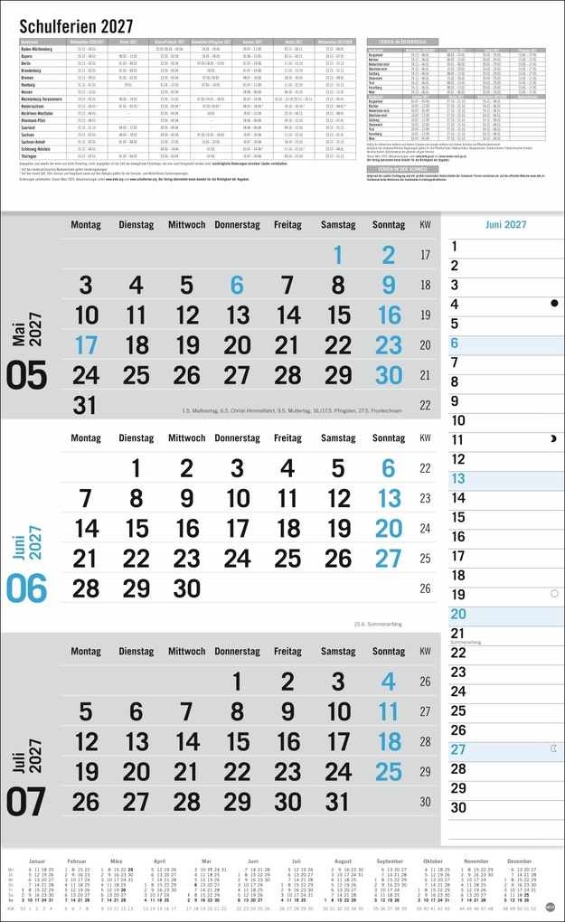 Weitere Ansicht: 3-Monats-Planer Klappfälzel 2027