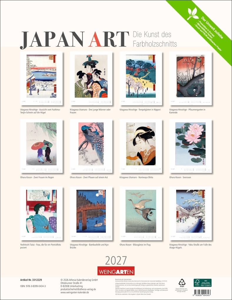 Weitere Ansicht: Japan Art Kalender 2027 - Die Kunst des Farbholzsschnitts