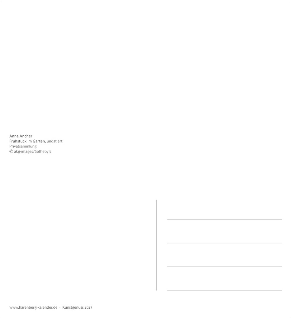 Weitere Ansicht: Kunstgenuss Postkartenkalender 2027 - Kalender mit 53 Kunstpostkarten