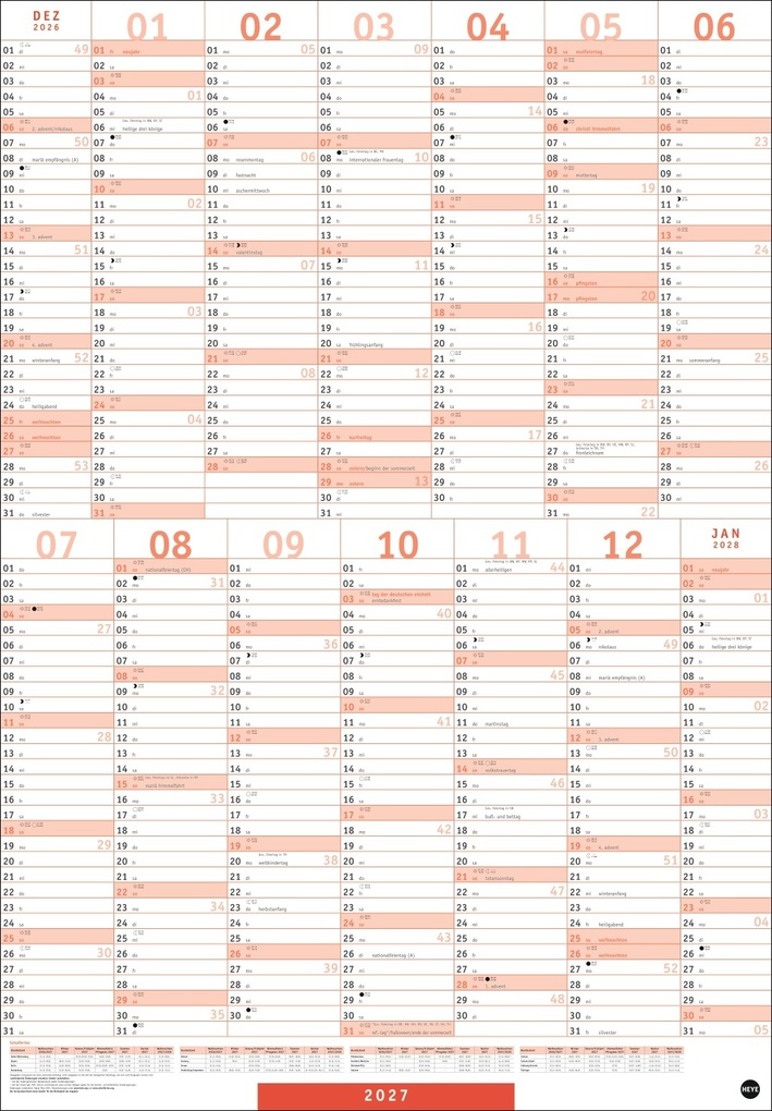 Weitere Ansicht: Mega-Posterplaner, rot 2027