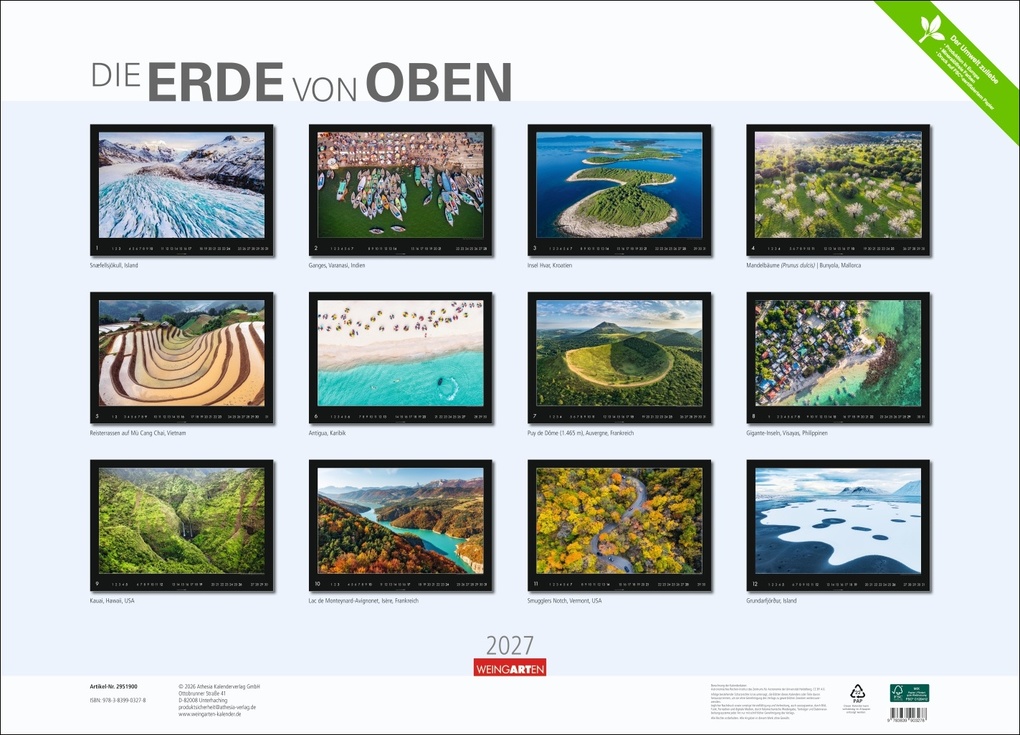 Weitere Ansicht: Die Erde von oben Kalender 2027