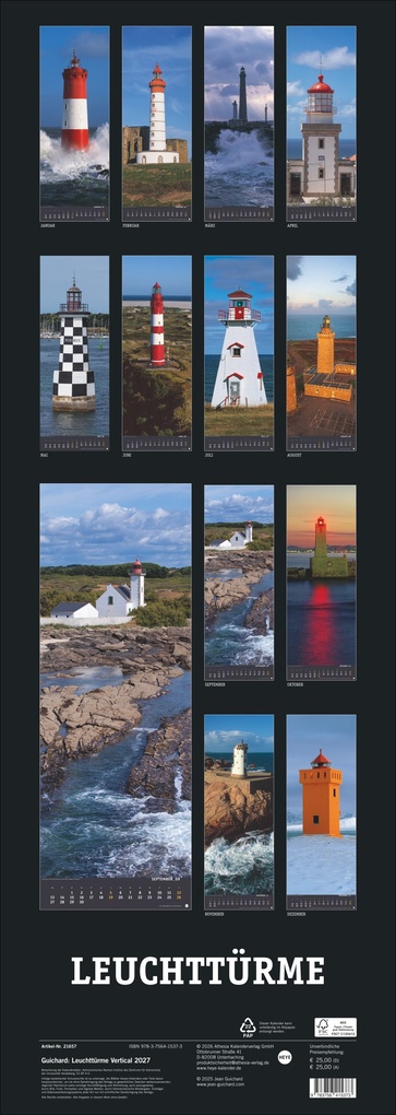 Weitere Ansicht: Jean Guichard: Leuchttürme Vertical Kalender 2027