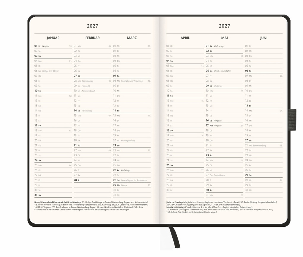 Weitere Ansicht: Kombitimer schwarz mittel 2027