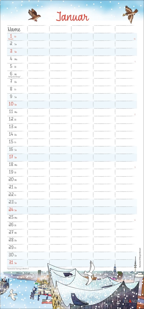 Weitere Ansicht: Der Hamburger Familienplaner 2027 - Margret Bernard