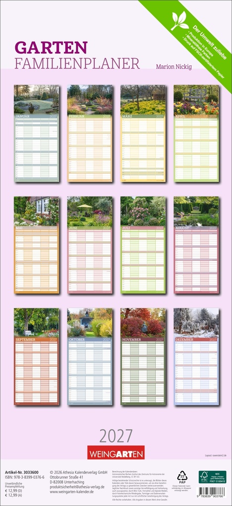 Weitere Ansicht: Garten Familienplaner 2027